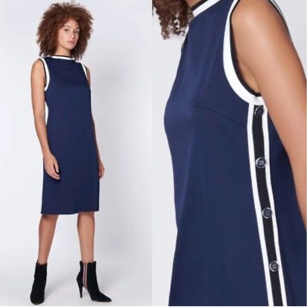 Veronica Beard Aleya Contrast Racer Stripe Dress